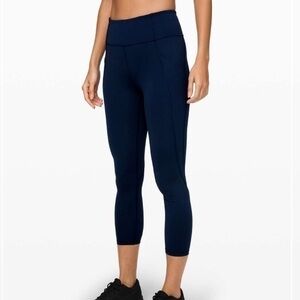 Lululemon Time To Sweat Crop 23" (Navy) - Sz 4